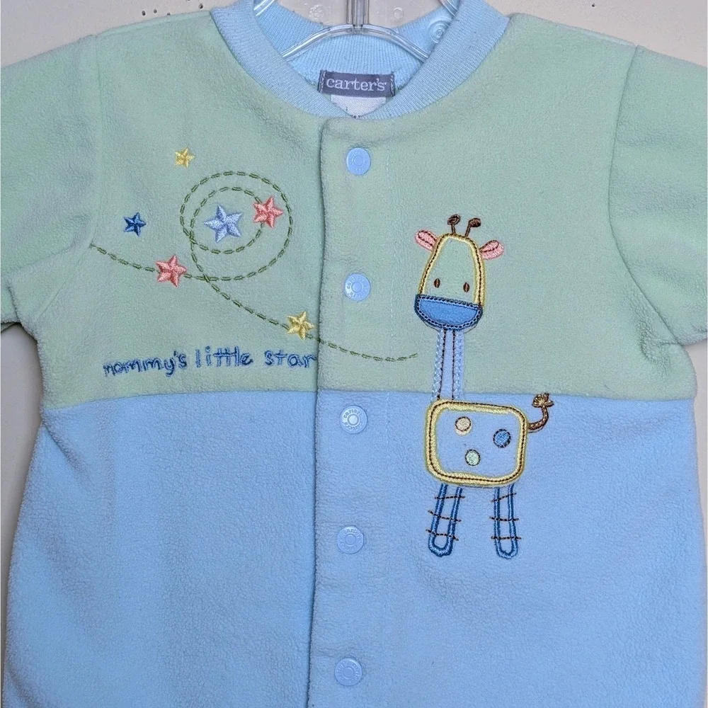 Vintage Carter's Mommy's Little Star Footed Sleeper Pajamas Y2K Baby Newborn